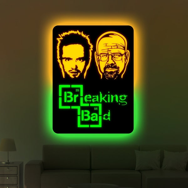 Breaking Bad LED Sign, Digital Svg Cutting Files, Heisenberg Wall Art Decor, Vector, CNC Cutting, Dxf, Svg, Ai, Cdr