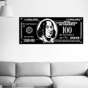 100 Dollar Bill DXF-Datei - Digitale Datei für das Laserschneiden - Wandkunst für Zuhause / Arbeitsplatz