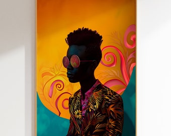 African Art Portrait: Abstract Wall Art (Digital Download)