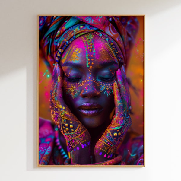 African Royalty, Digital Downloadable Wall Art, Printable Wall Art, Black Art