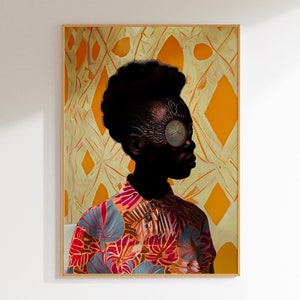 African Woman Portrait Art Print: Modern Wall Decor (Digital Download)