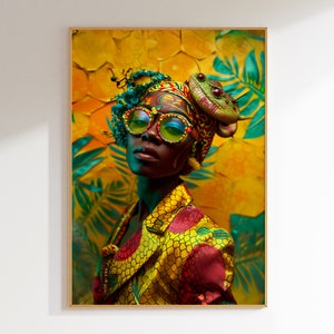 African Woman Portrait: Fantasy Wall Art (Digital Download)