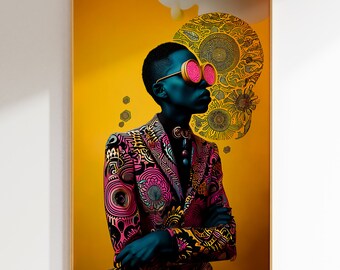 African Art Portrait: Abstract Printable Wall Art (Digital Download)