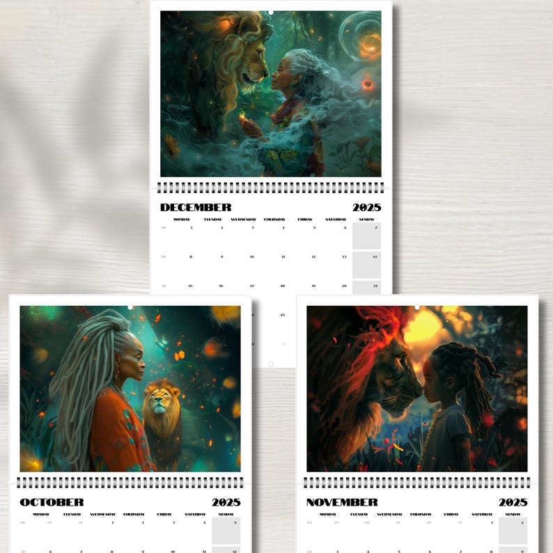 USA Wall Calendars 2025 Lion Heart Etsy