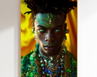 Afrykańska sztuka portretów fantasy: Emerald Royalty (pobranie cyfrowe)
