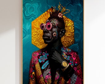 African Art Portrait: Abstract Printable Wall Art (Digital Download)