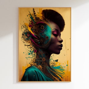Abstract African Woman Art Print: Trendy Home Decor (Digital Download)