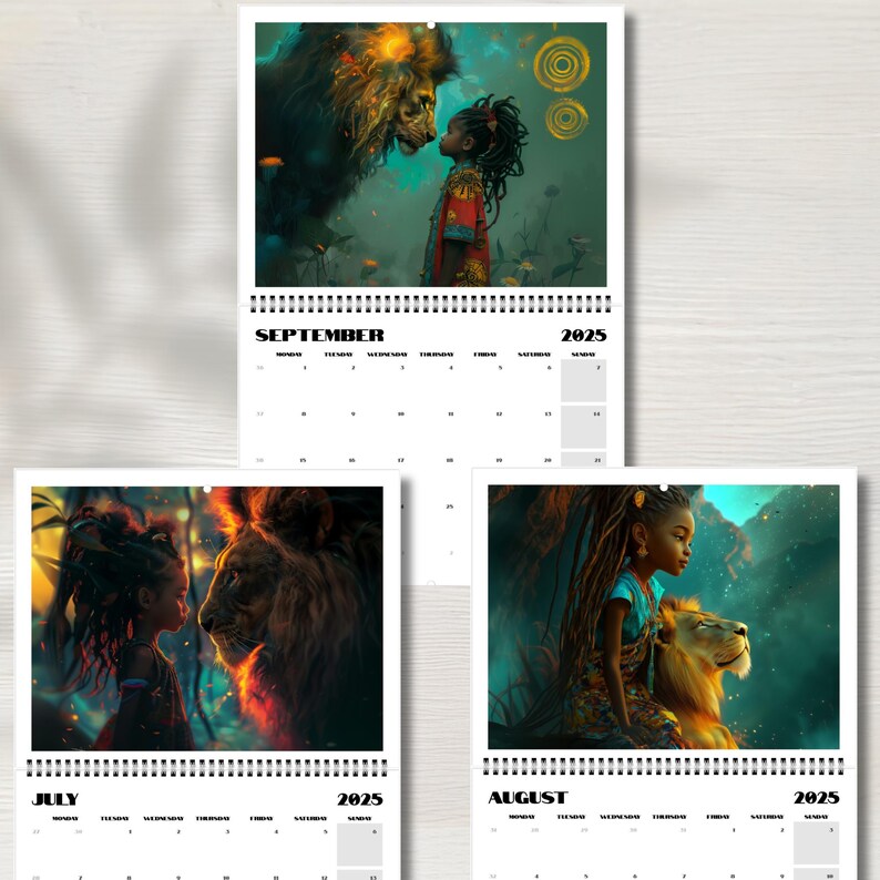 USA Wall Calendars 2025 Lion Heart Etsy