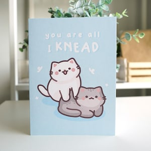 Carte de voeux, Carte de voeux chat, Carte de voeux mignonne, Carte drôle, Jeux de mots avec les chats, Anniversaire de mariage, Saint-Valentin, Amour, Couple