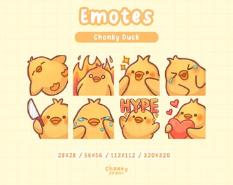 Duck Emotes, Chick Emote, Twitch Emote, Discord Emote, Stream Emotes, Discord Sticker, Kawaii Emotes, Cute Emotes, Duck With Knife, Chicken