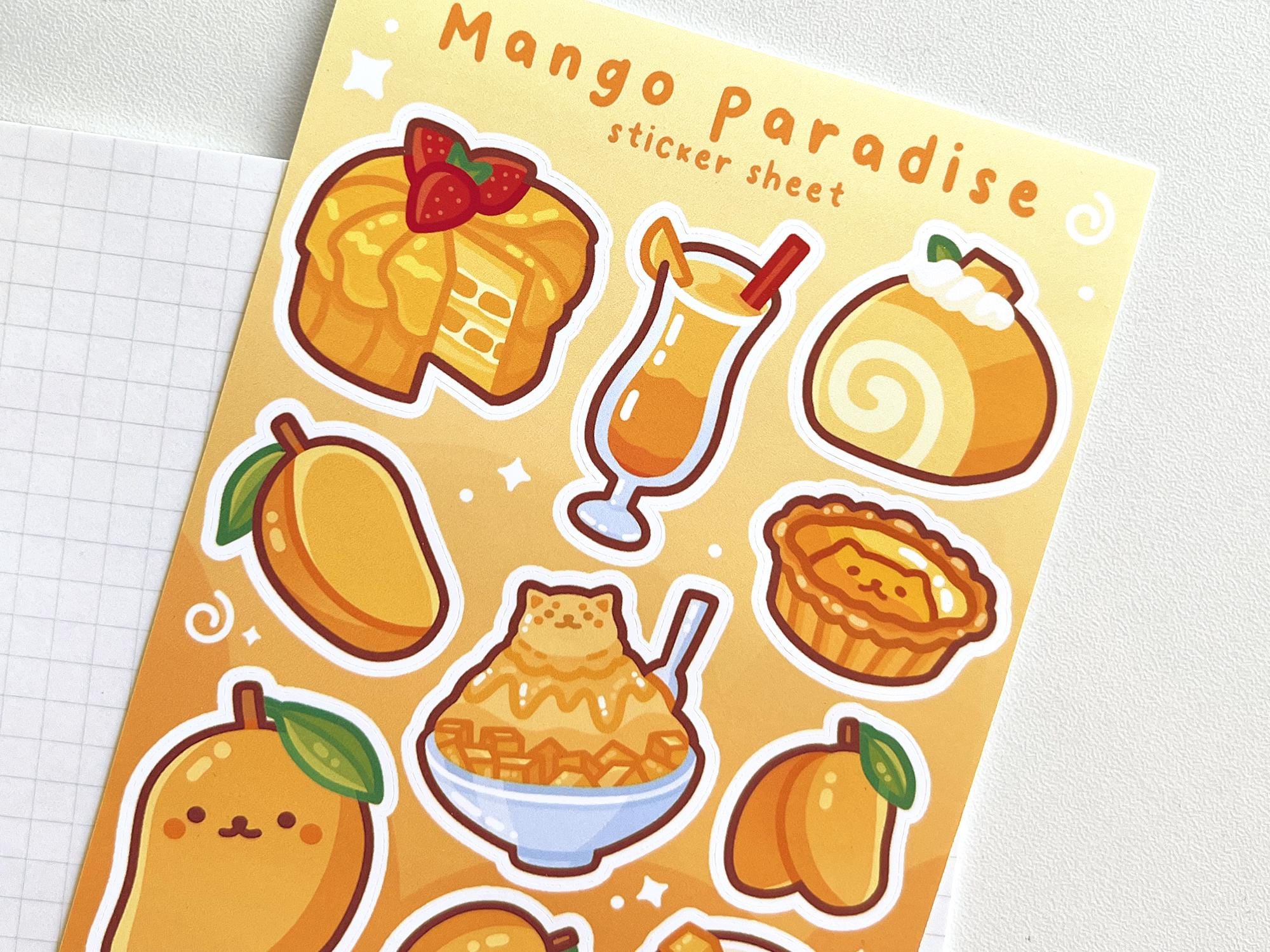 Mango Label Sticker Mango Paradise Sticker Sheet, Mango Sticker Sheet, Mango Stickers, Cute ...