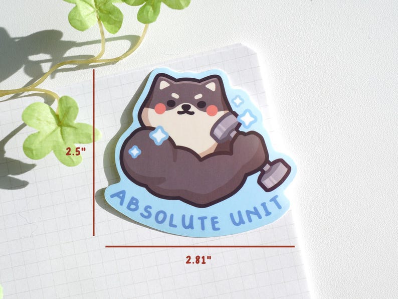Absolute Unit Sticker, Shiba Inu Muscle Dog, Funny Gym Motivational ...