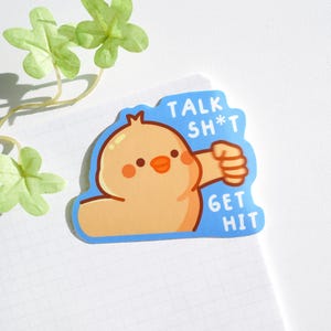 Talk Sh * t Get Hit Aufkleber, Entenpunch Aufkleber, Süßer Entenaufkleber, Enten Meme Aufkleber, Lustiger Aufkleber, Laptop Aufkleber, Wasserflasche Aufkleber