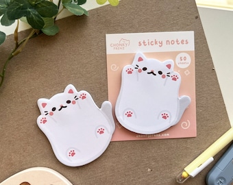 Playful Kitty Sticky Notes, Cat Sticky Notes, Die-Cut Sticky Note, Memo Pad, Note Pad, Cute Sticky Notes, Kawaii Stationery, Cat Lover Gifts