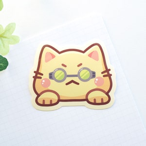 Nanami Cat Sticker, Sorcerer Cat, Waterproof Vinyl Sticker, Kawaii Anime Sticker, Cute Cat Anime Sticker, Laptop/Water Bottle Sticker