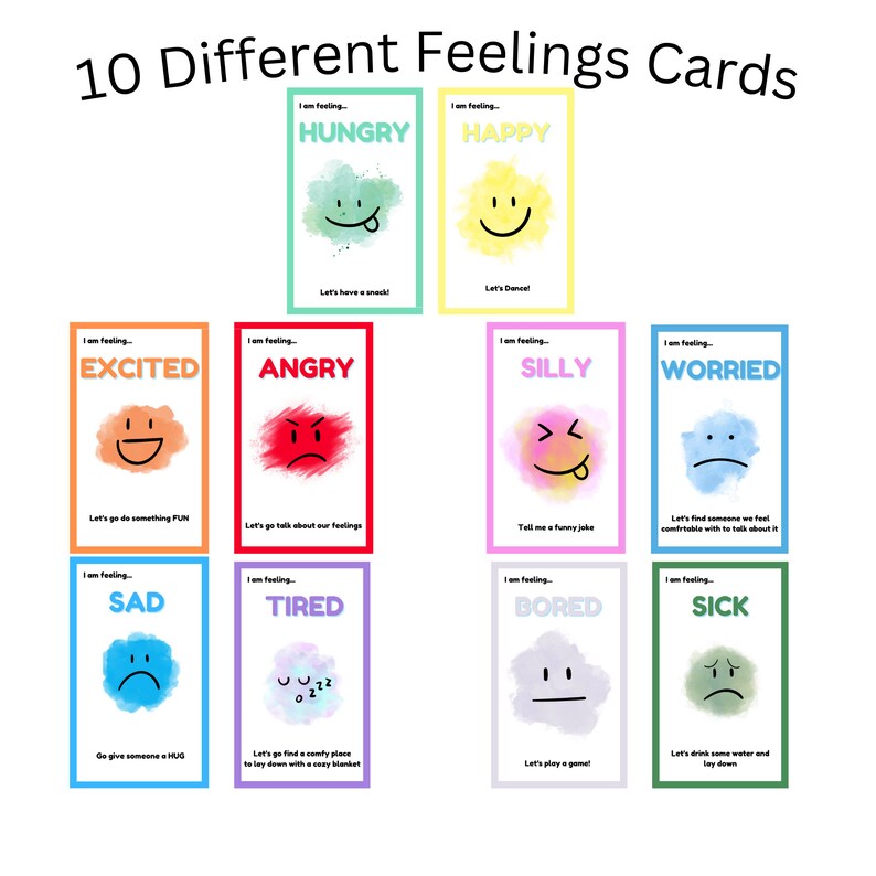 Feelings Flashcards | DIGITAL DOWNLOAD | Emotions | Feelings ...