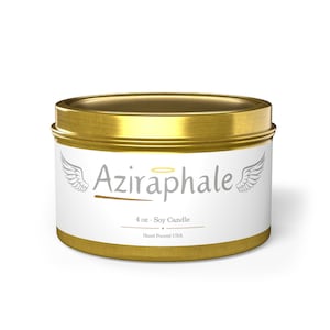 Good Omens, Aziraphale Scented Tin Candle, 4oz, 8oz, Great Gift Idea, Fandom