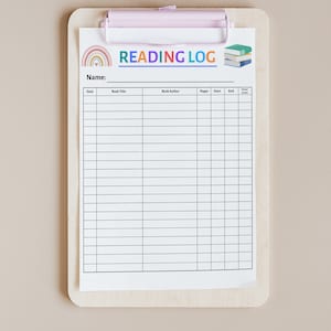 Kids Reading Log | Reading Log for School | Reading Assignments | Printable | Digital Download | For Teachers | Home School