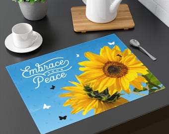 Embrace Your Peace Sunflower Placemat | Blue Sky Butterflies