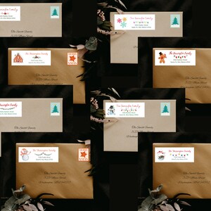 Christmas Return Address Labels, Holiday Return Address Labels, Return Address Stickers, Personalized Address Labels, Custom Address Labels