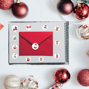 Christmas Stickers, Envelope Seals, Christmas Card Seals, Christmas Sticker Sheets
