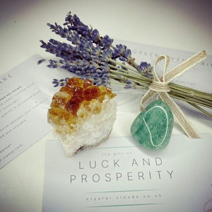Little Gift of Luck and Prosperity Crystals, Abundance crystal gift set, Manifestation Crystals, Wellness Gift, Crystal Healing, Crystal Set afbeelding 1