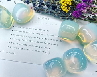 HOPE and NEW BEGINNINGS Crystal, Opalite tumble stone, Opal tumblestone, inner peace, positive vibe, tumblestone crystal