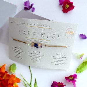 Happiness Crystal Gemstone bracelet or anklet, high vibe bracelet, positivity aid, self belief, adjustable, ethically sourced crystals