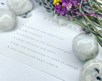 NEW BEGINNINGS Crystal, Moonstone tumble stone, aids INTUITION, positive energy, moons energy, astrology, positive vibe, tumblestone crystal