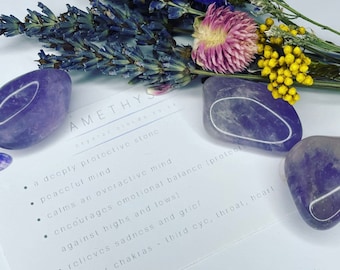 CALM Healing Crystal AMETHYST tumblestone, calm, peace crystal, sleep, healing crystal , tumble stone crystal,