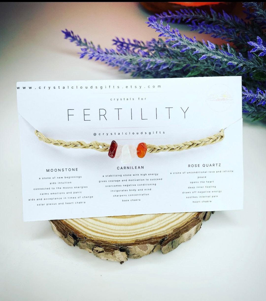 Fertility Crystal Gemstone Bracelet or Anklet, Crystal Bracelet, IVF