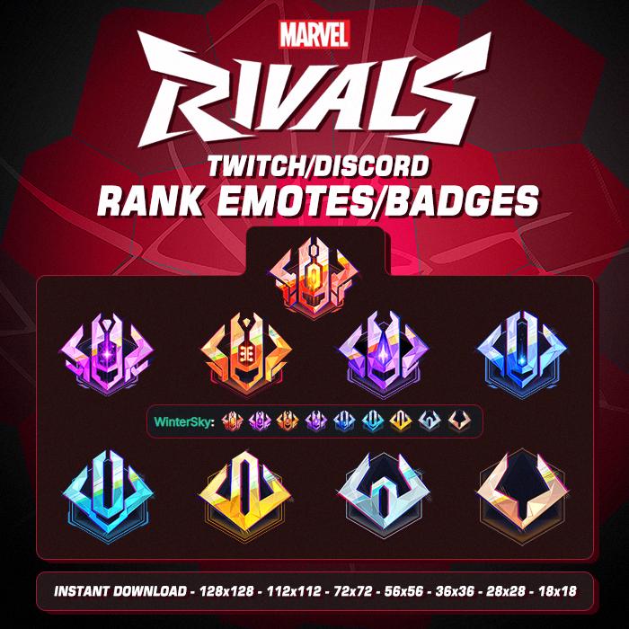 MARVEL RIVALS | Rank Emotes/Badges | Twitch/Discord