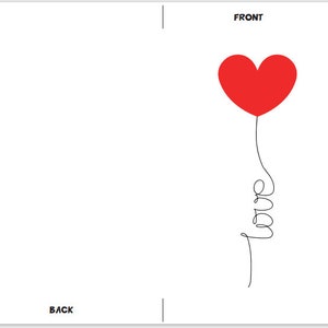 Love Printable Card / Instant Download PDF / Card Template - Etsy