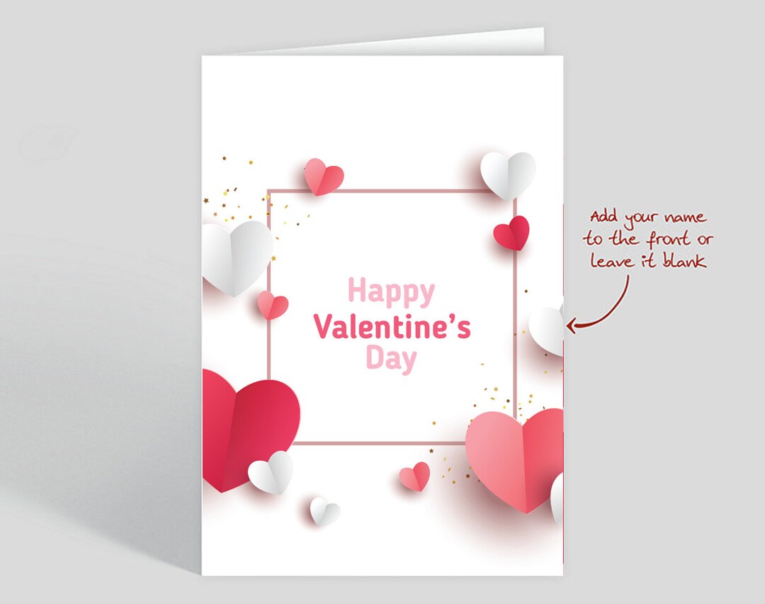 Valentine's Day Printable Card / Instant Download PDF / Card Template ...