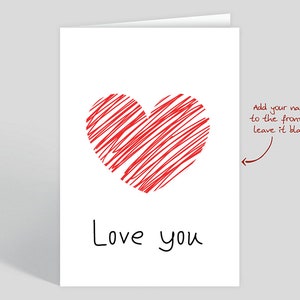 Cartão para impressão Love-Valentine / PDF para download instantâneo / modelo de cartão