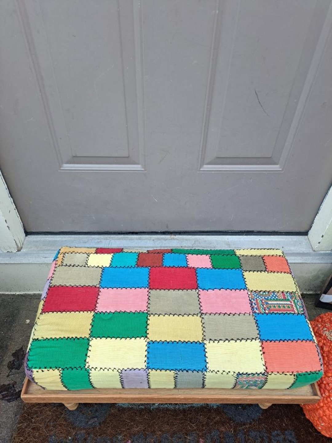 Vintage Entry Way Rustic Foot Stool Etsy