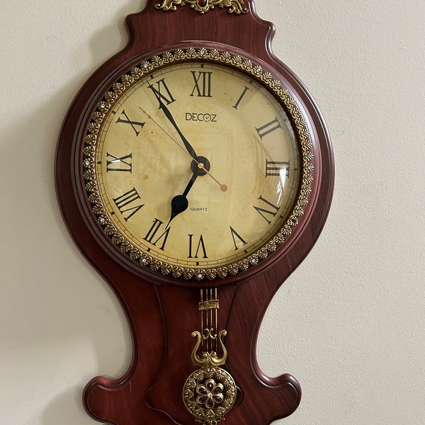 Antique Wall Clock With Pendulum Etsy