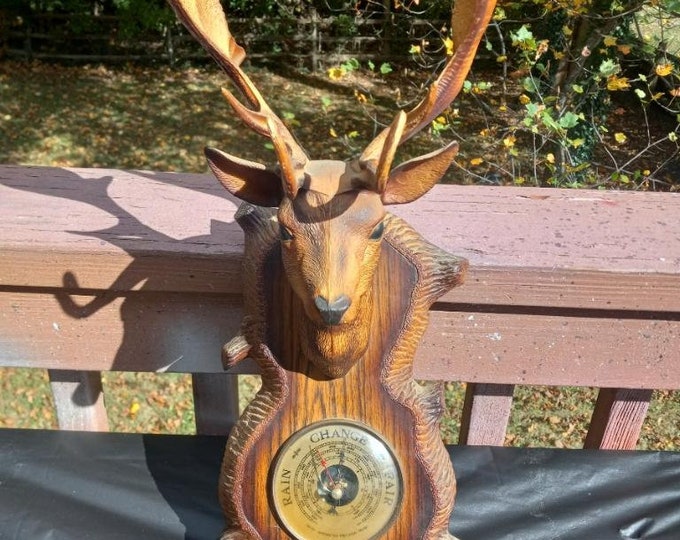 Vintage Deer Head Barometer Etsy
