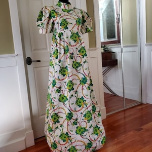 Mid Century Modern Maxi Dress ~ MOD ~ Psychadelic~Colorful Vintage Dress