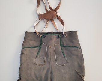 Vintage Lederhosen suede shorts large boys or small mens