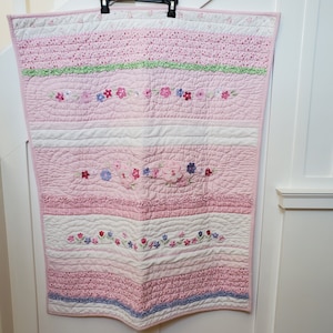 Colcha vintage para bebê Carter's Classic cobertor rosa floral veludo