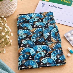 Pochette à ordonnances /carte vitale en tissu - Protège documents médicaux