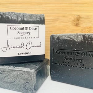 Activated Charcoal Soap Bar – Handmade Unscented Soap for Oily Skin -Detoxifying & Deep Cleansing - Natural Black Soap