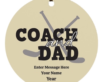 Adorno de hockey personalizado para papá y entrenador