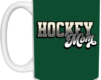 Hockey Mom Kaffeetasse - 15 Unzen Keramik, Teamfarben