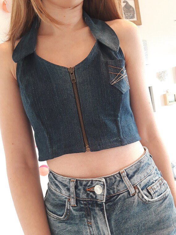 denim halter top forever 21