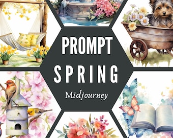 Midjourney Prompt Bundle | Spring Midjourney Prompt | AI Art | Best Midjourney Prompts |  Prompt  for spring clipart l Tested prompt
