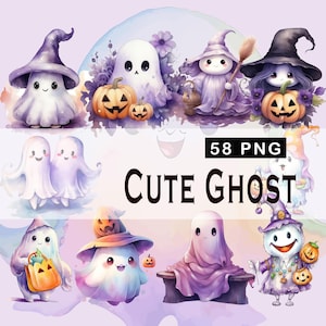 58 PNG Ghost | Ghost Clipart | Cute Ghost Clipart | Ghosts Clipart Set | Ghost PNG Designs | Watercolor Ghost Clipart, Ghosts Sublimation