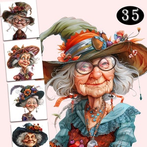 35 grappige oude dames clipart, grappige oude dames clipart, ouderen clipart, schattige oma, eigenzinnige oude dames png, schattige oma, oude leeftijd