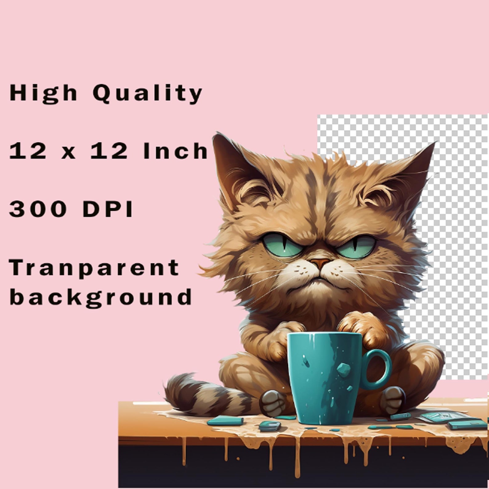 Grumpy Cats Clipart Grumpy Cat PNG Clipart Bundle, Coffee Clipart ...